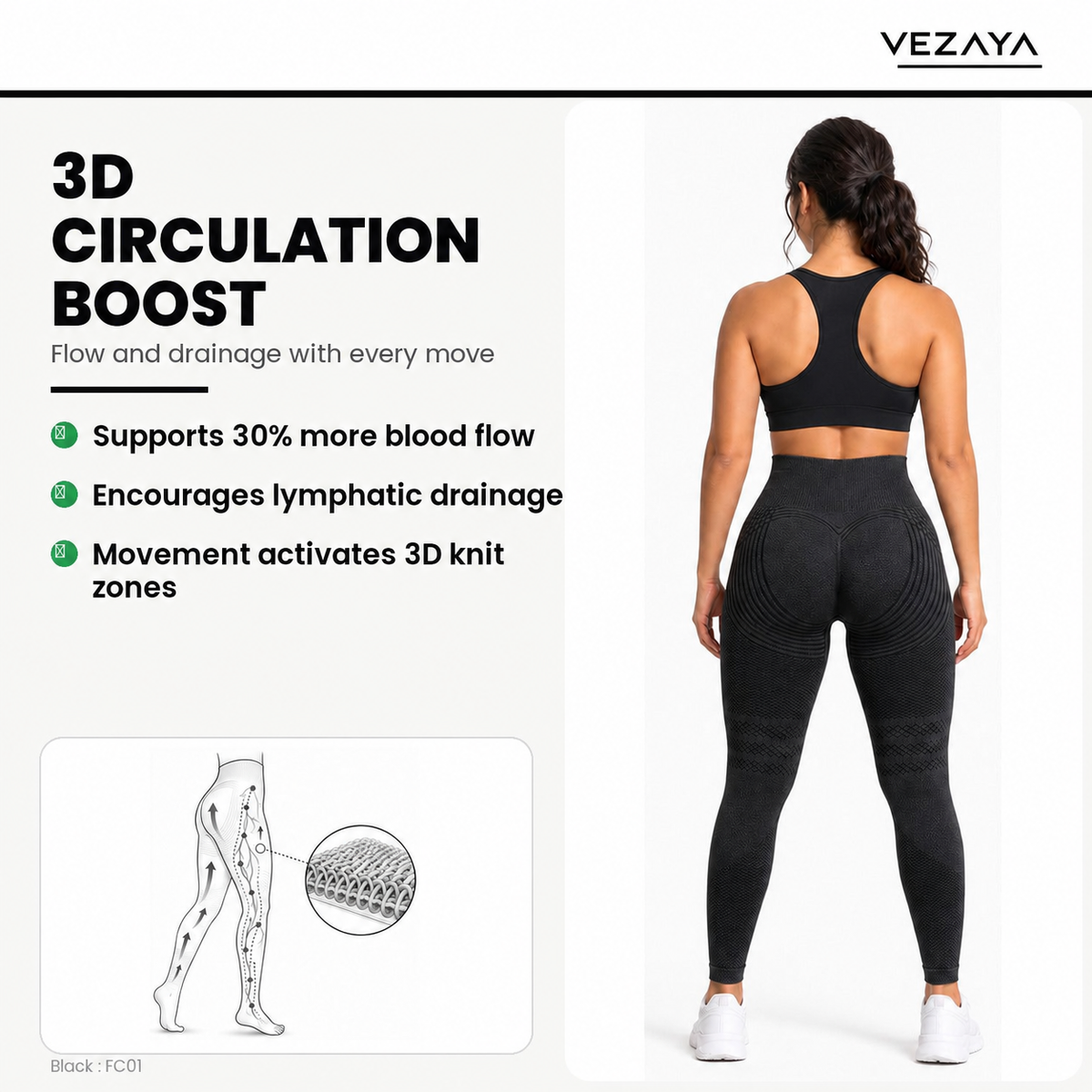 Aloveta 3D Textured Sculpting Leggings — Black 06 feature 01