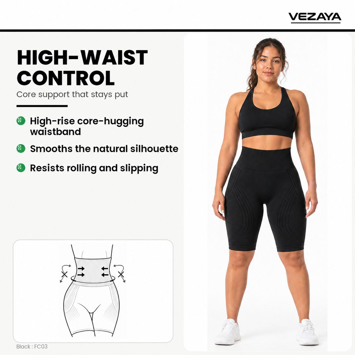 Aloveta 3D Textured Sculpting Short Leggings — Black 08 feature 03