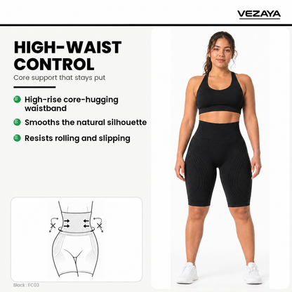 Aloveta 3D Textured Sculpting Short Leggings — Black 08 feature 03