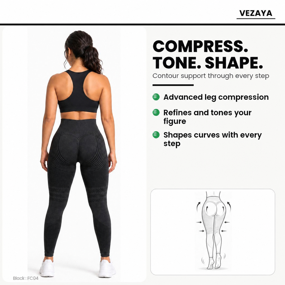 Aloveta 3D Textured Sculpting Leggings — Black 09 feature 04