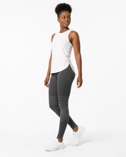 ALOVETA 3D Textured Compression Leggings — Dark Gray