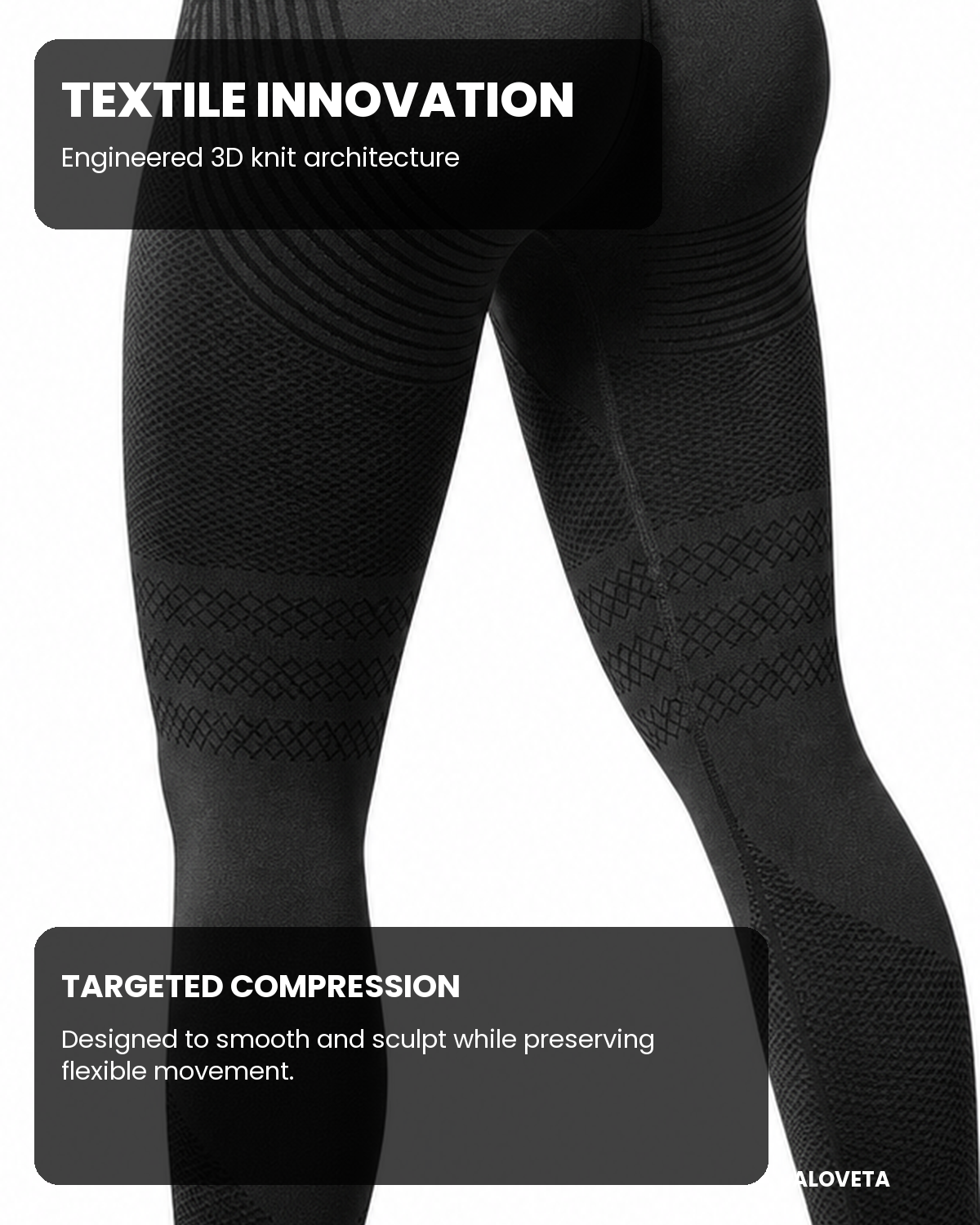 ALOVETA 3D Textured Compression Leggings — engineered knit technology