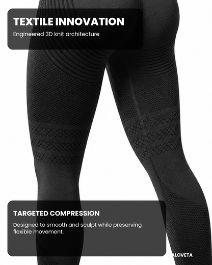 ALOVETA 3D Textured Compression Leggings — engineered knit technology