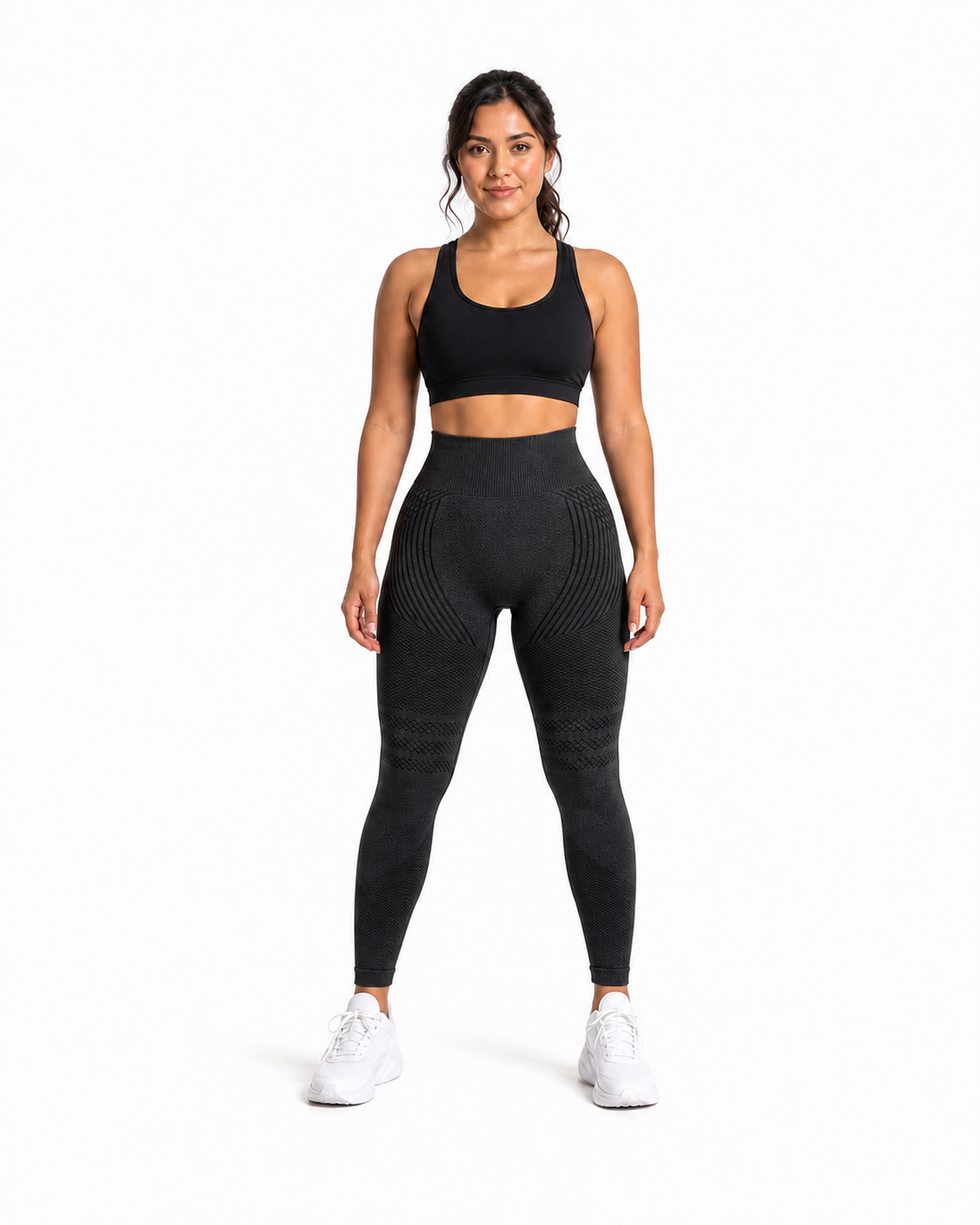 ALOVETA leggings — black 01 white front