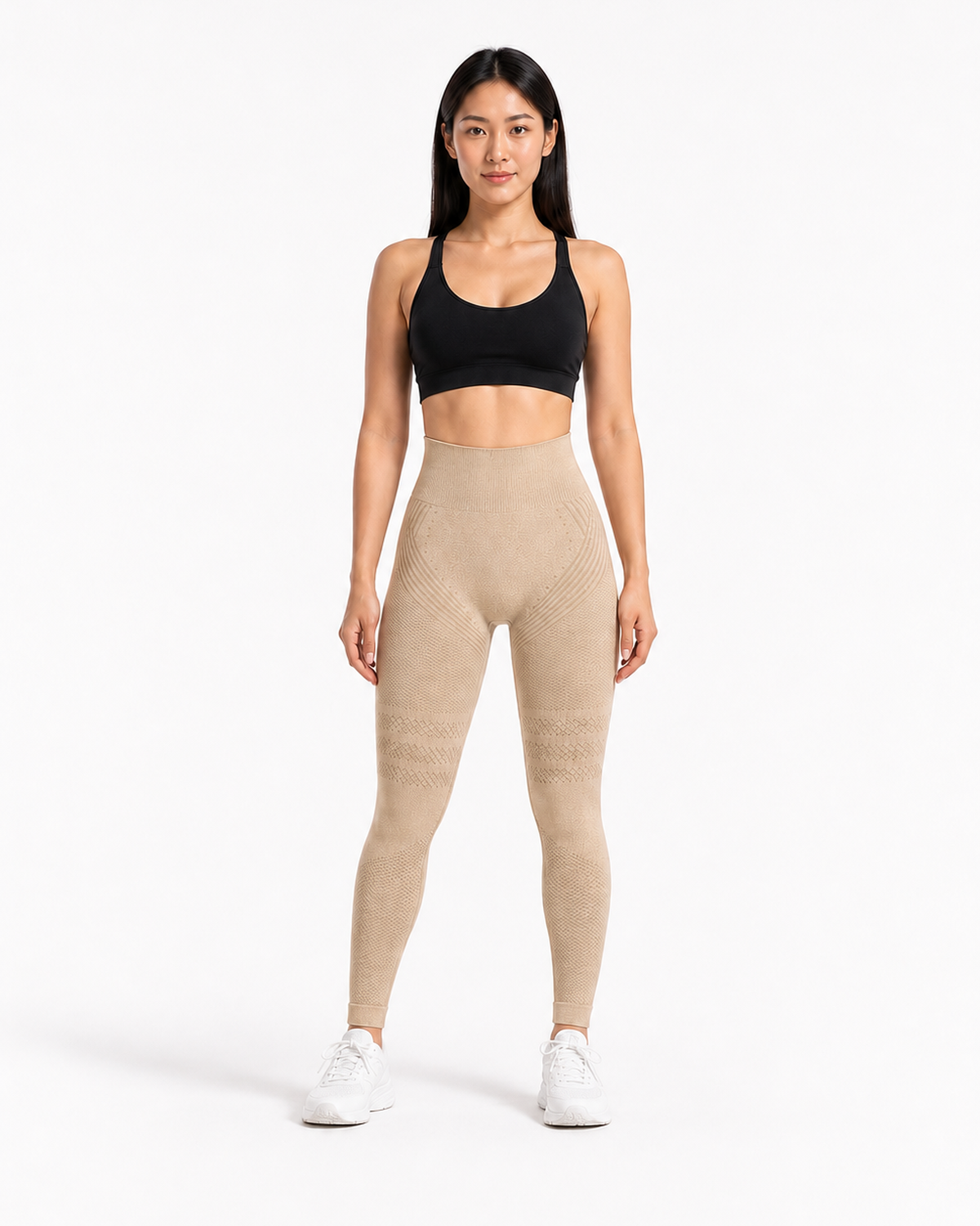 ALOVETA leggings — khaki 01 white front