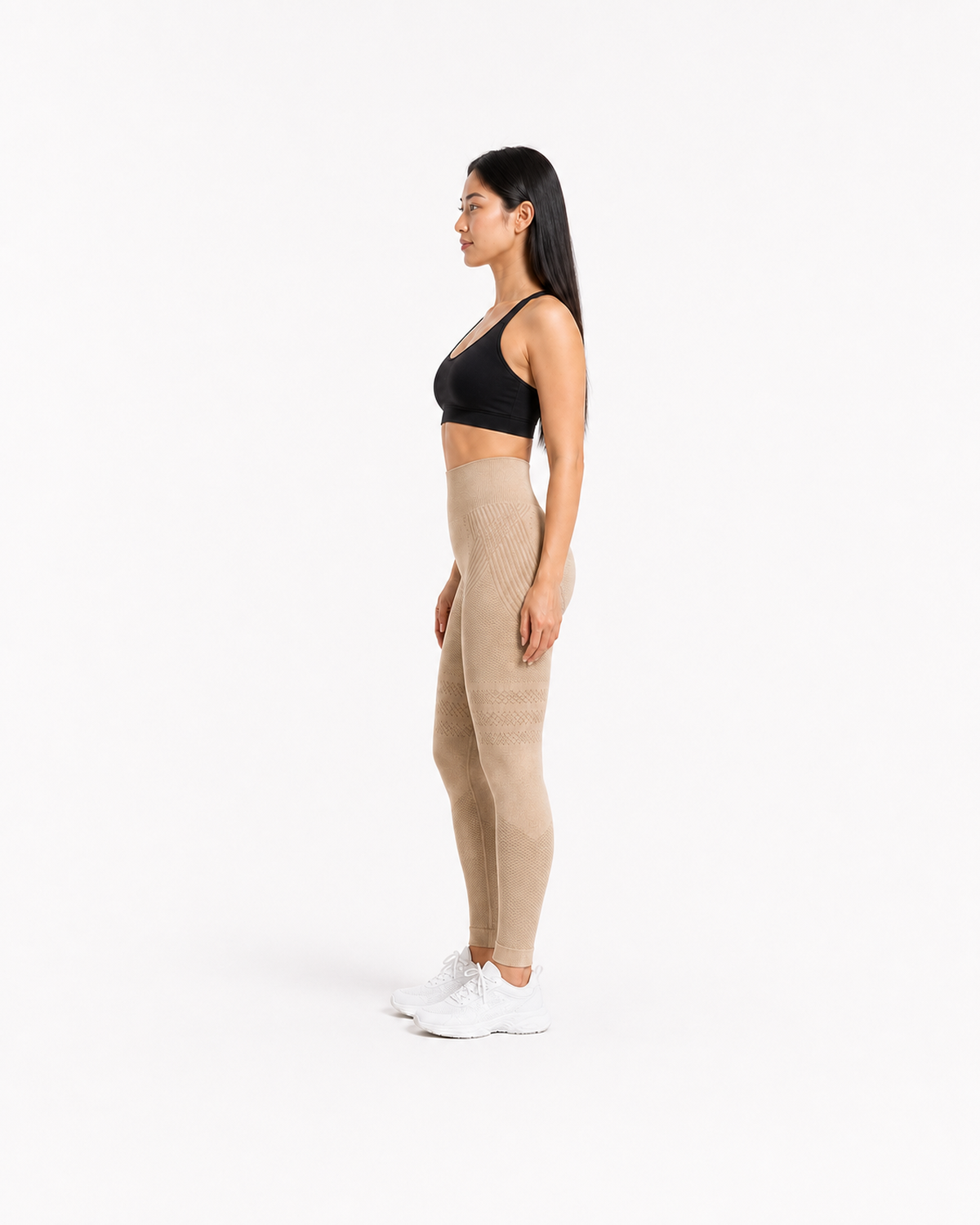 ALOVETA leggings — khaki 02 white side