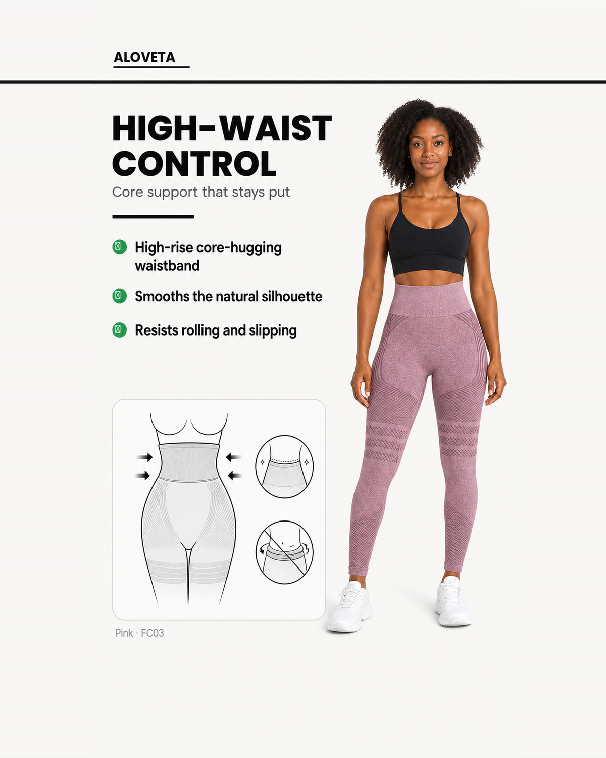 ALOVETA leggings — pink 08 feature 03
