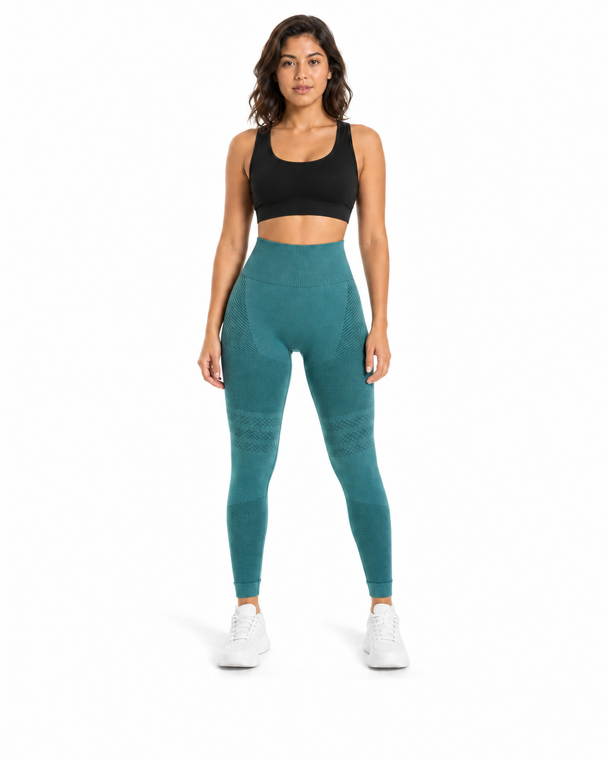 ALOVETA leggings — green 01 white front