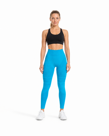 ALOVETA leggings — peacock blue 01 white front