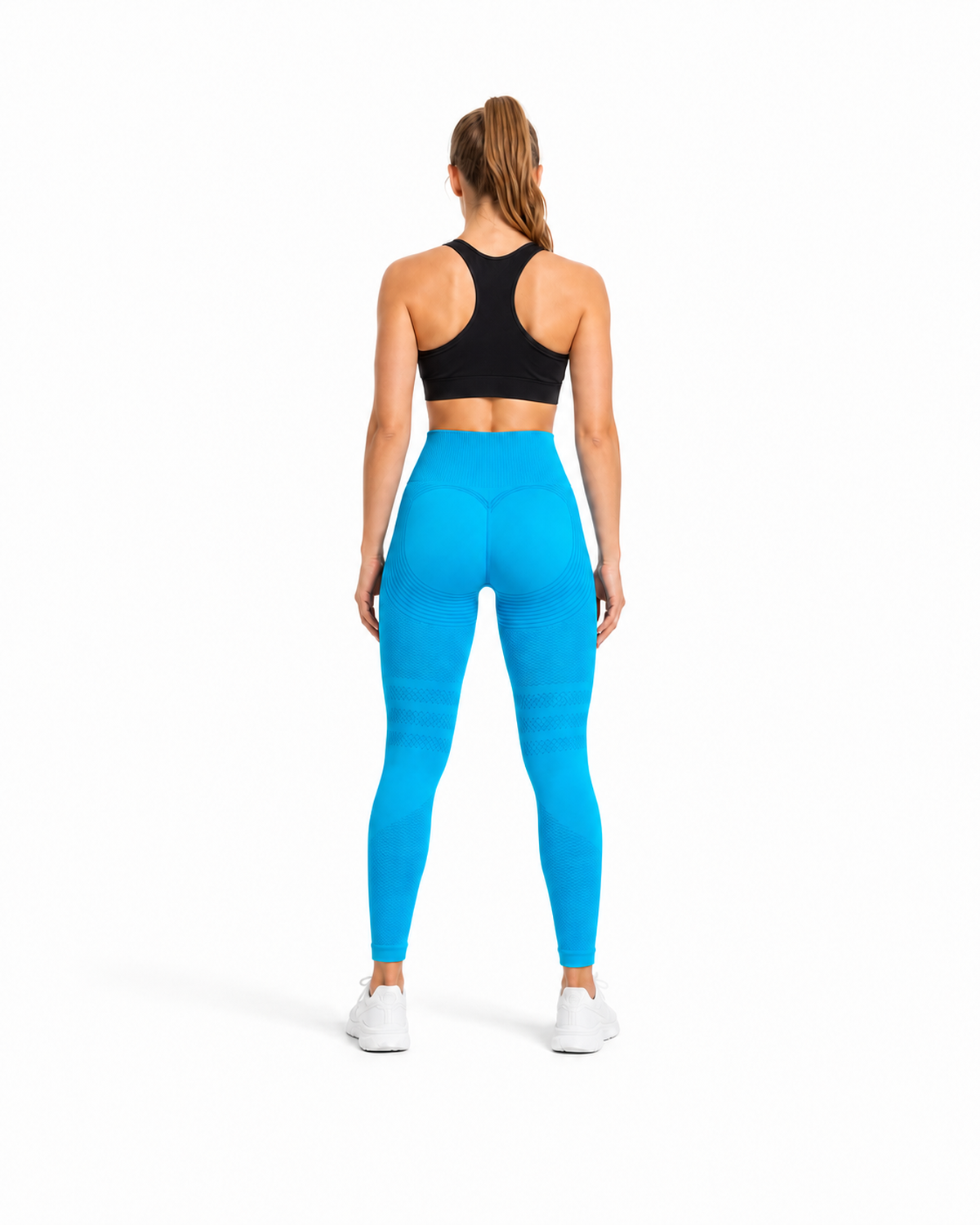 ALOVETA leggings — peacock blue 03 white back
