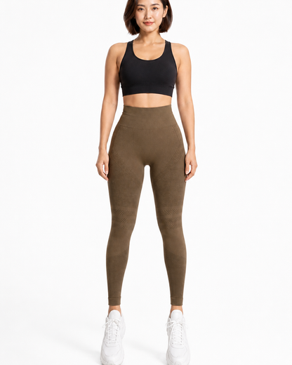 ALOVETA leggings — coffee 01 white front