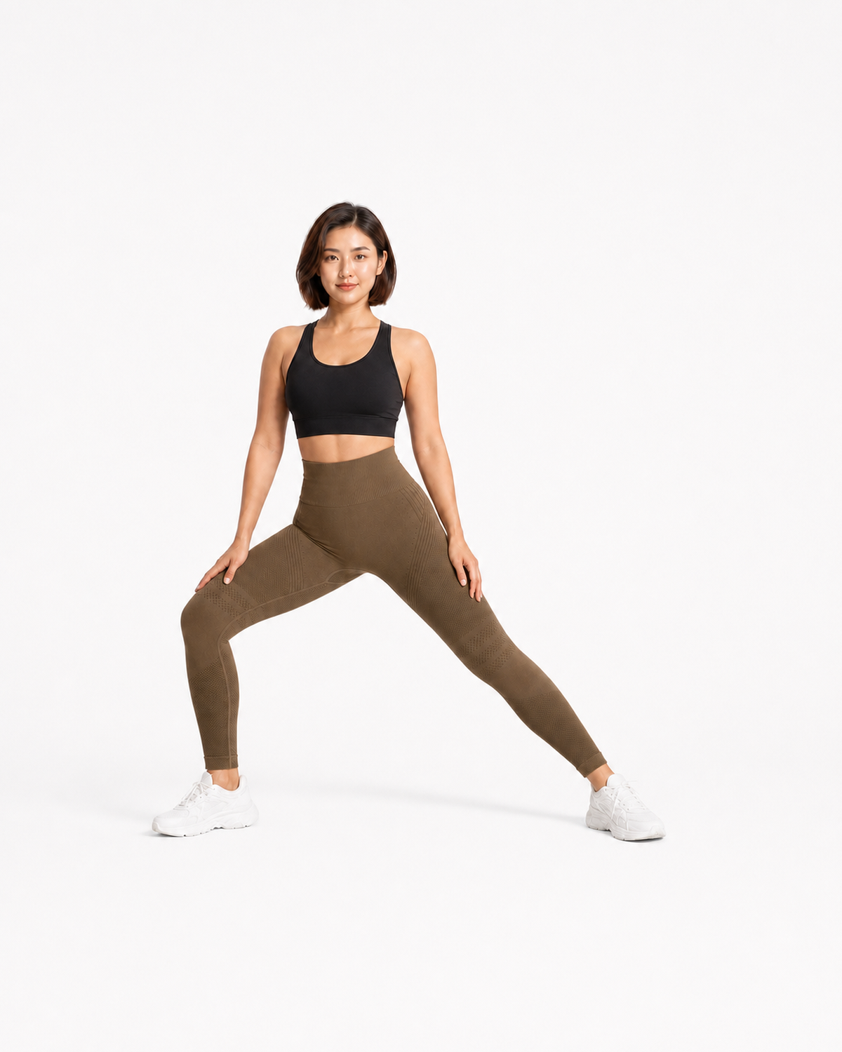 ALOVETA leggings — coffee 04 white pose