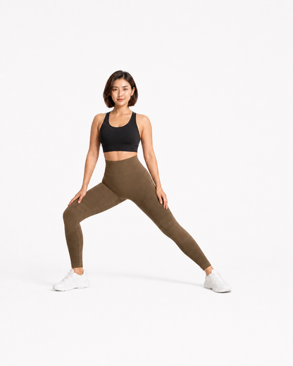 ALOVETA leggings — coffee 04 white pose