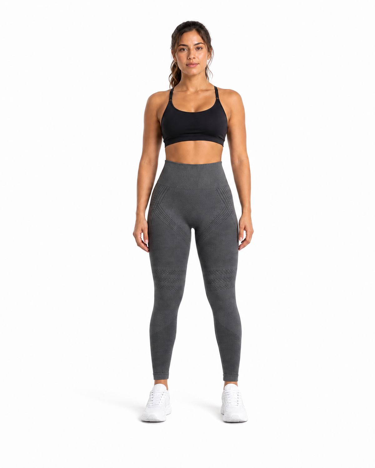 ALOVETA leggings — dark gray 01 white front