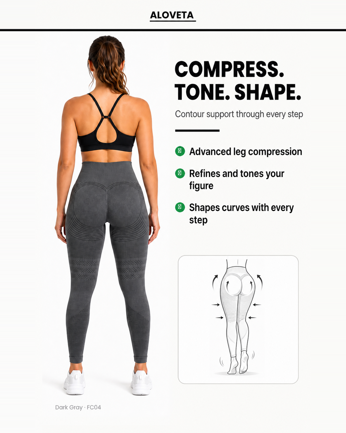 ALOVETA leggings — dark gray 09 feature 04