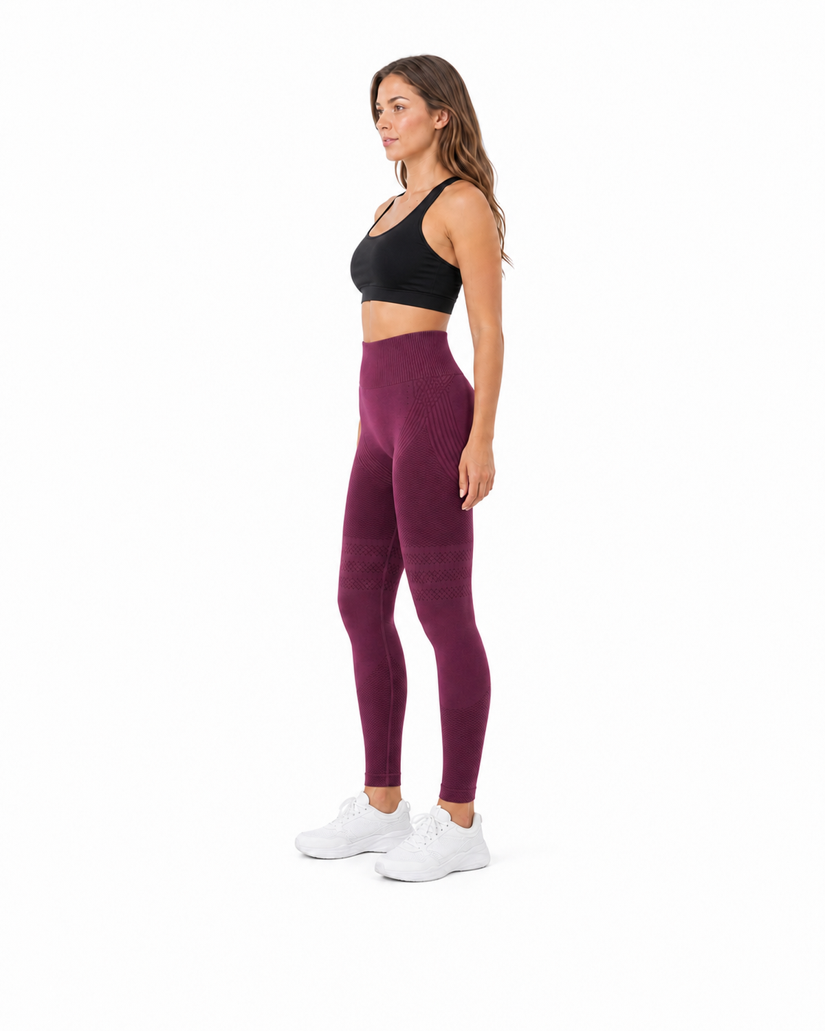 ALOVETA leggings — burgundy 02 white side
