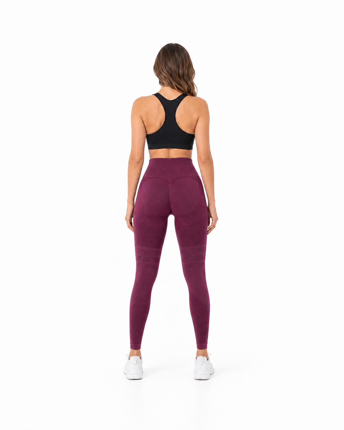 ALOVETA leggings — burgundy 03 white back