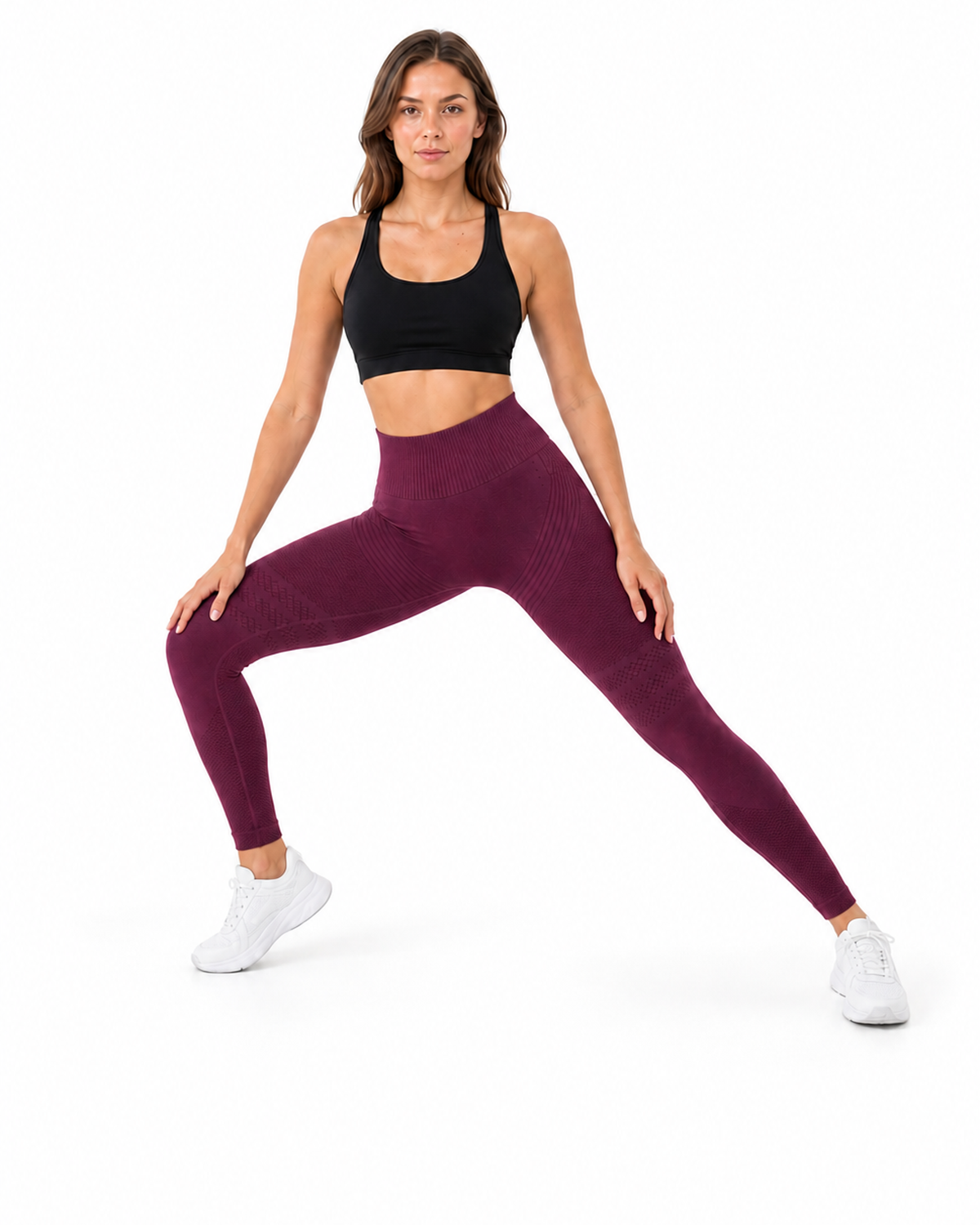 ALOVETA leggings — burgundy 04 white pose