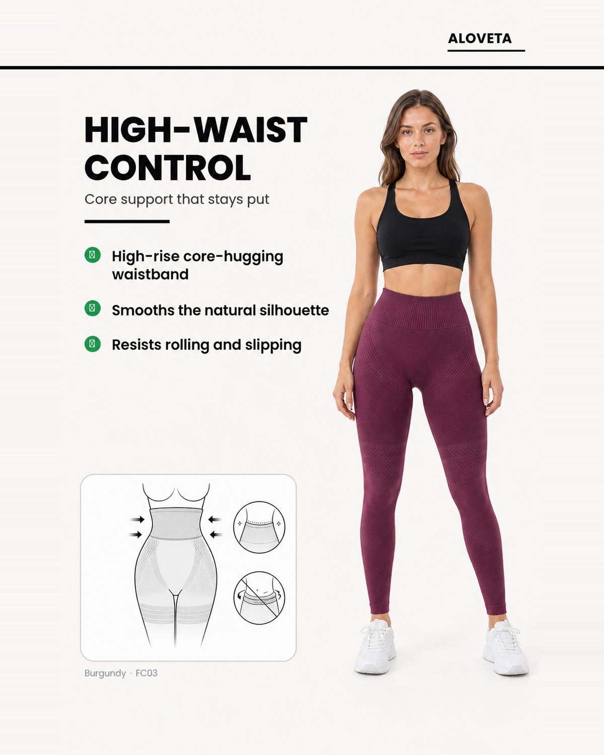 ALOVETA leggings — burgundy 08 feature 03