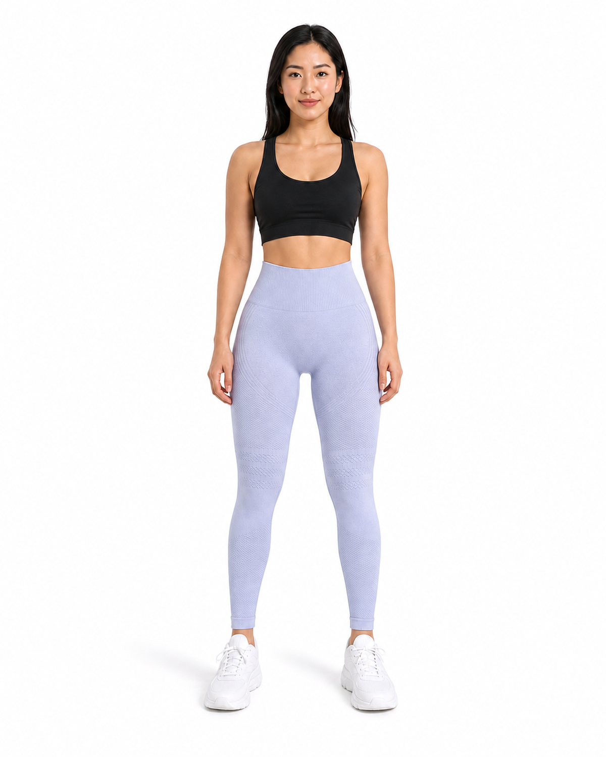 ALOVETA leggings — light purple 01 white front