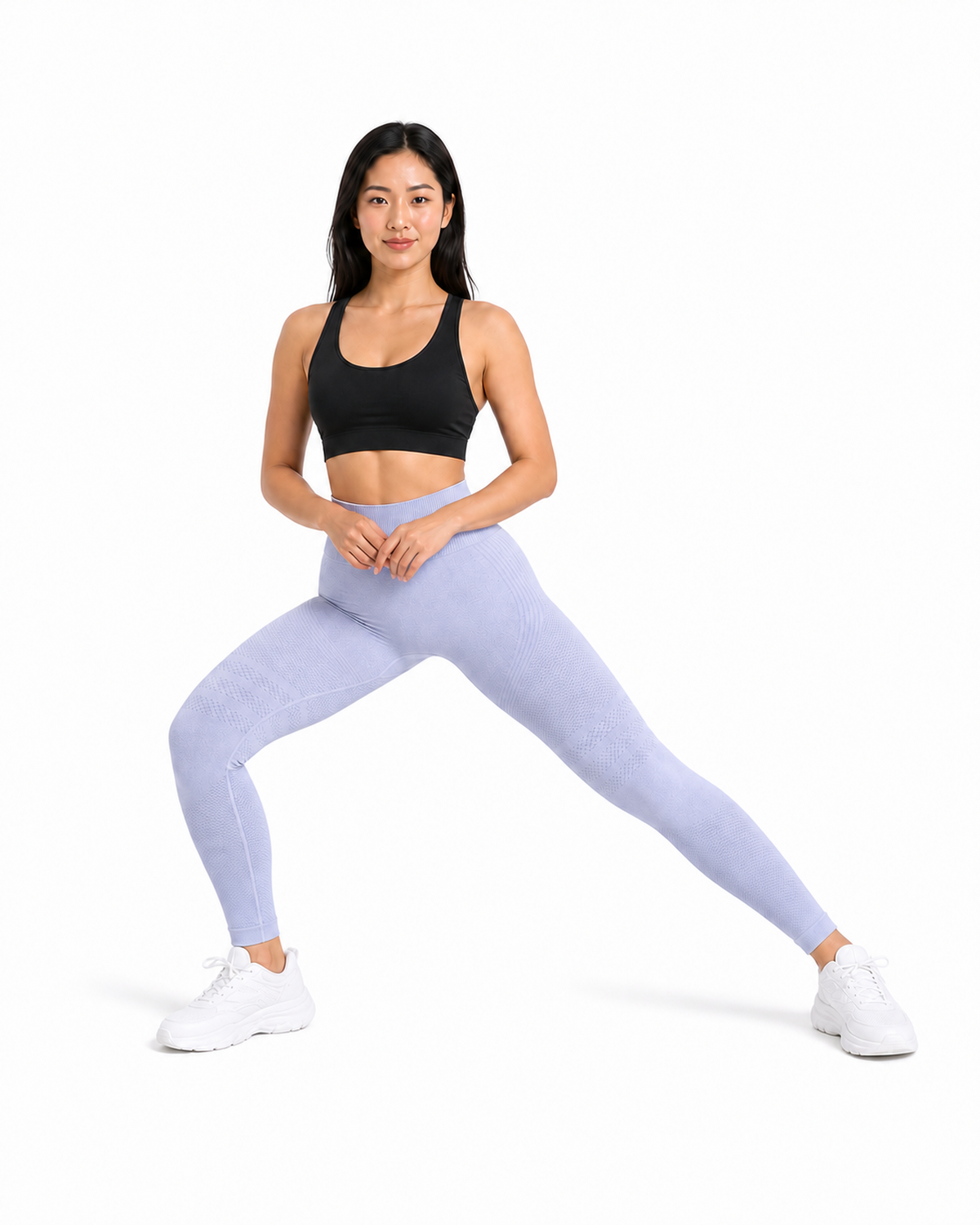 ALOVETA leggings — light purple 04 white pose