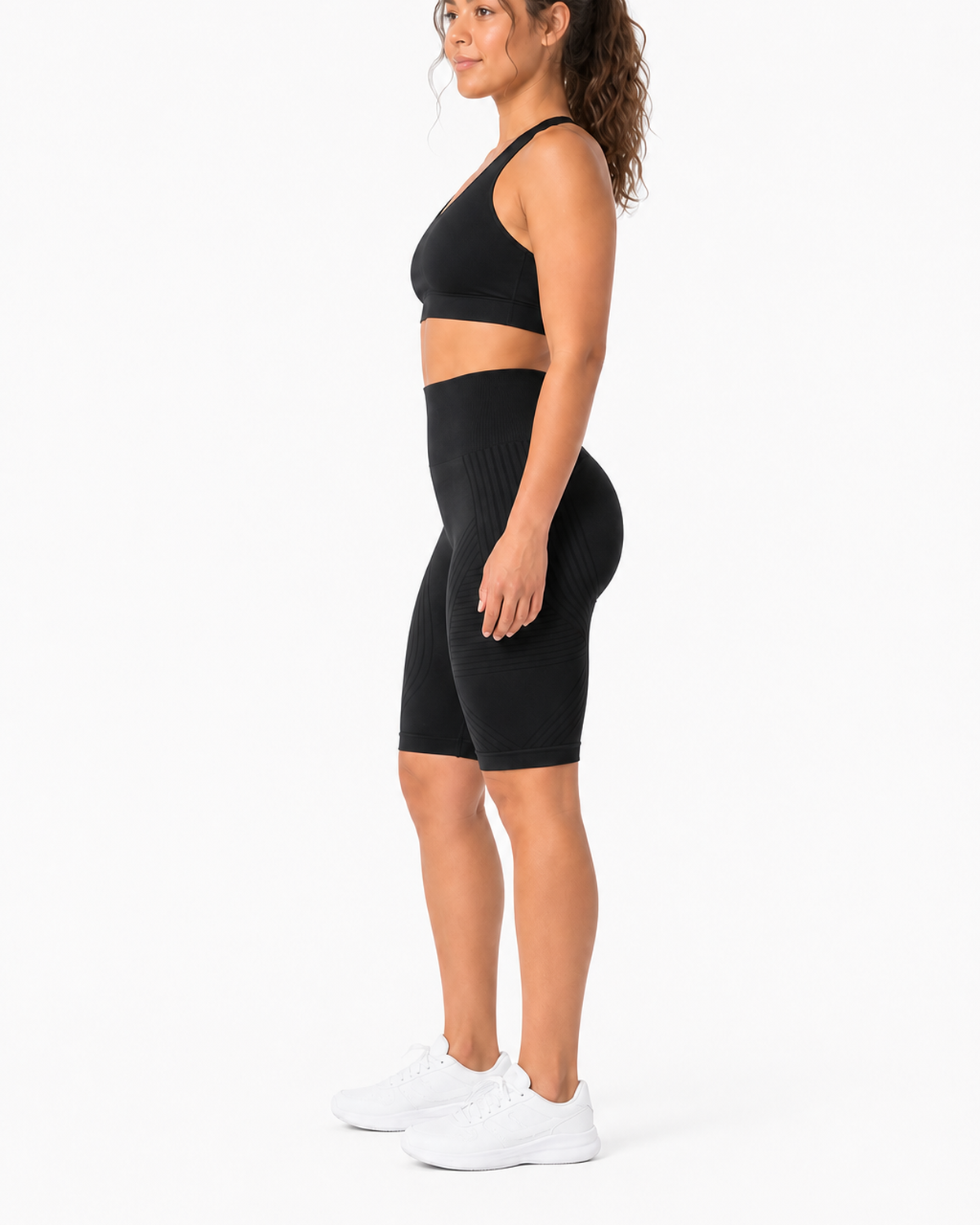ALOVETA short leggings — black 02 white side
