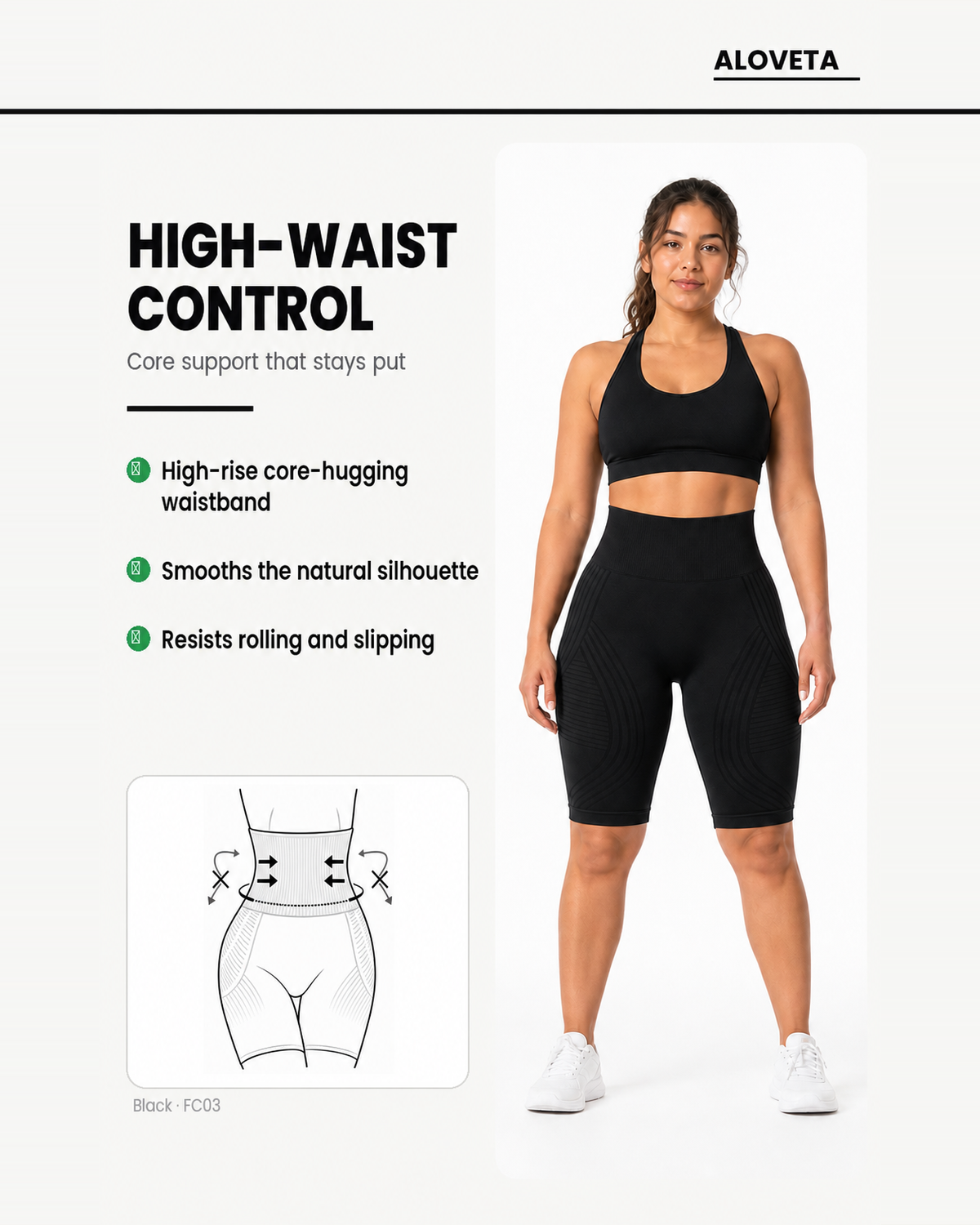 ALOVETA short leggings — black 08 feature 03