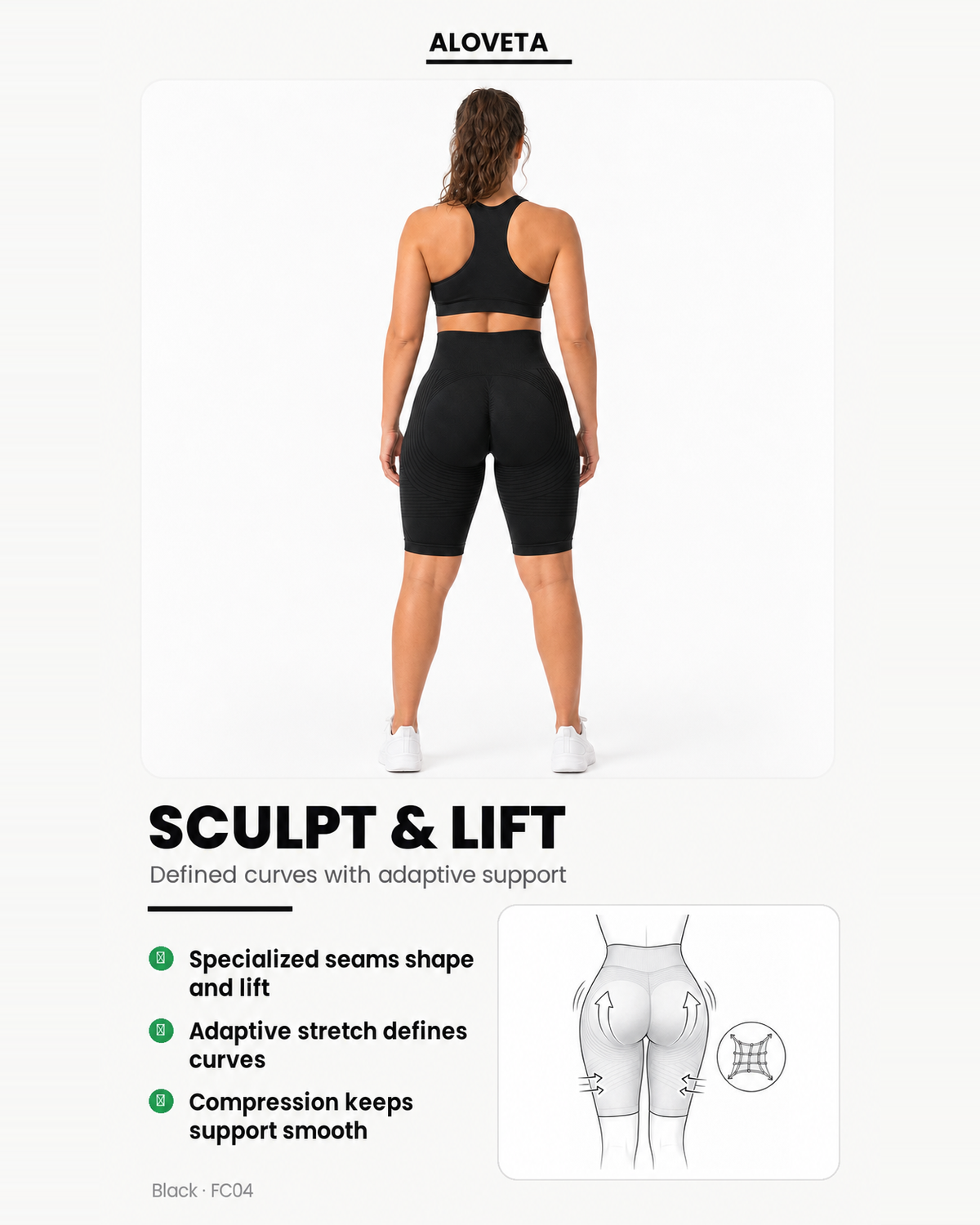 ALOVETA short leggings — black 09 feature 04