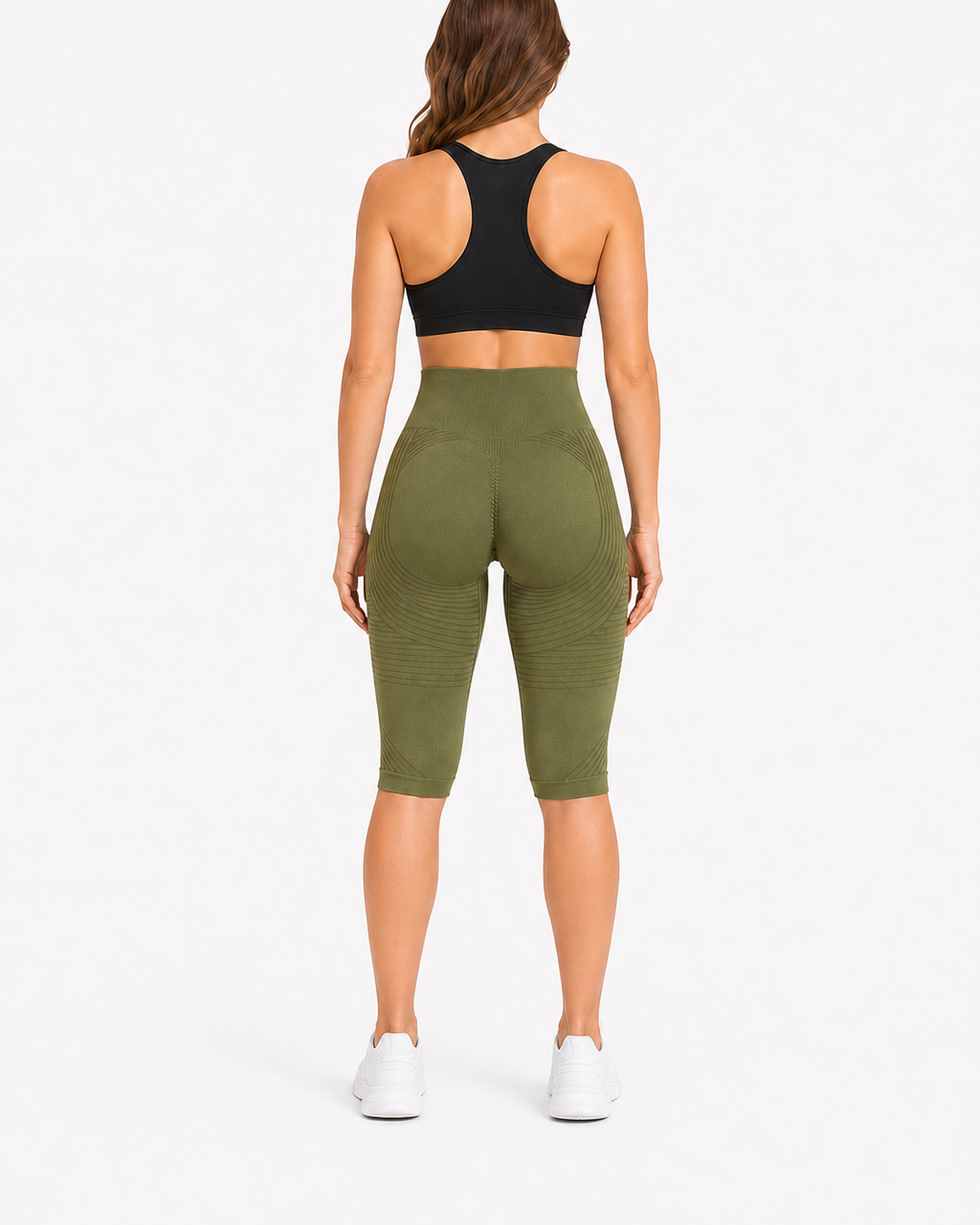 ALOVETA short leggings — olive green 03 white back