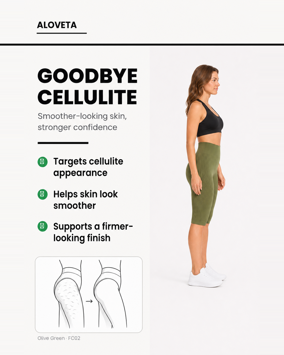 ALOVETA short leggings — olive green 07 feature 02