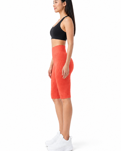 ALOVETA short leggings — orange red 02 white side