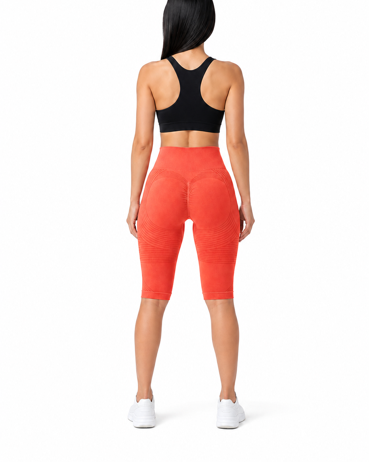 ALOVETA short leggings — orange red 03 white back