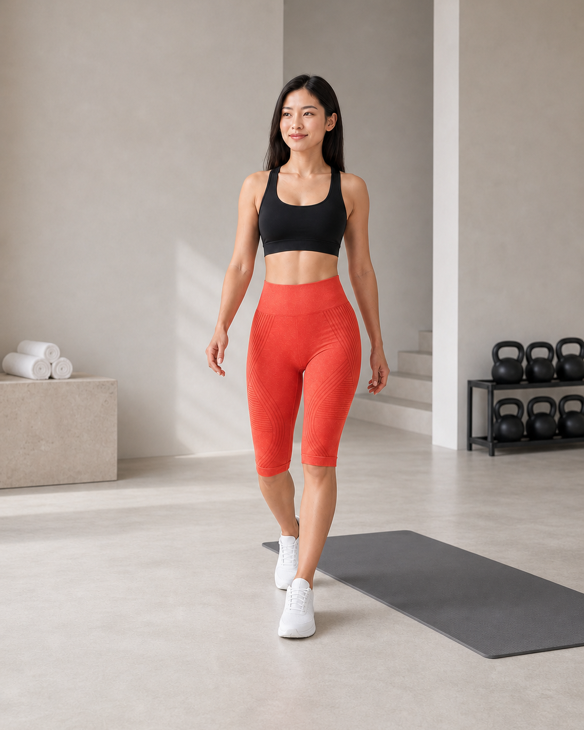 ALOVETA short leggings — orange red 05 lifestyle