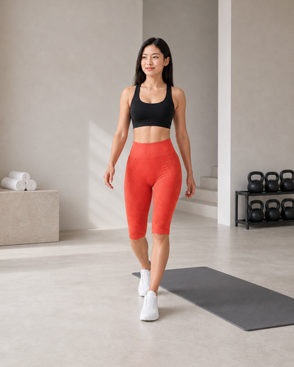 ALOVETA short leggings — orange red 05 lifestyle