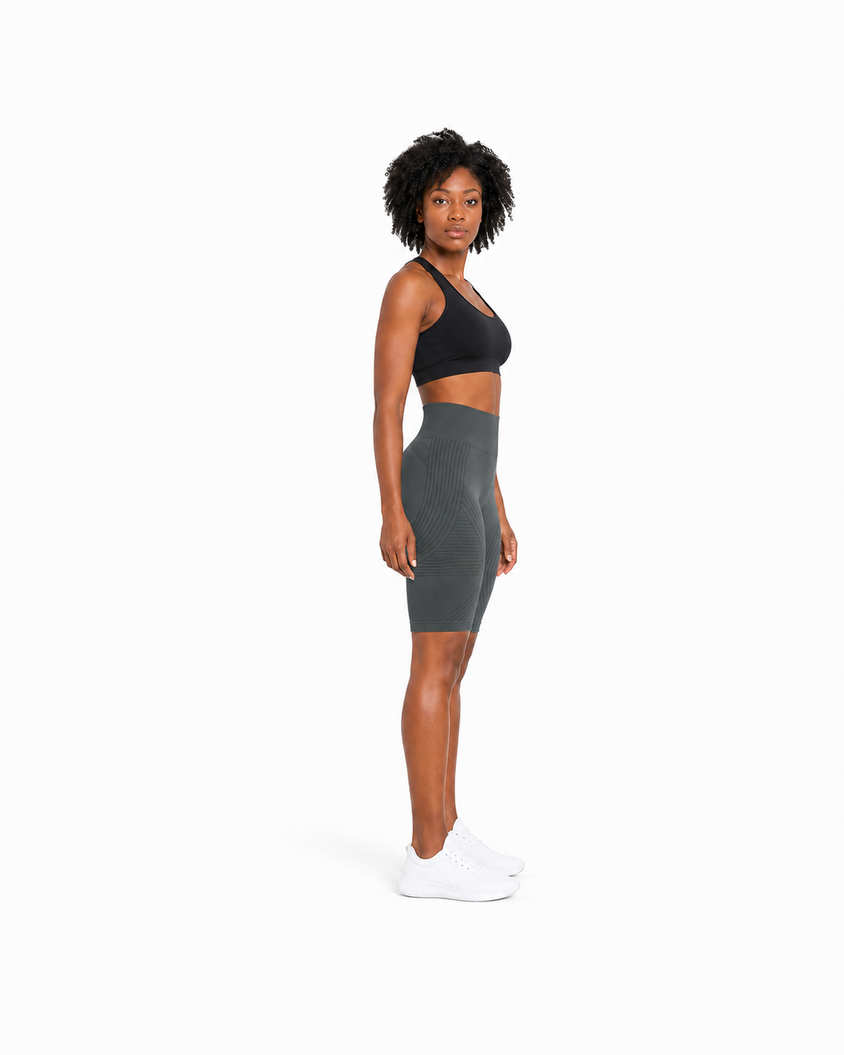 ALOVETA short leggings — dark gray 02 white side