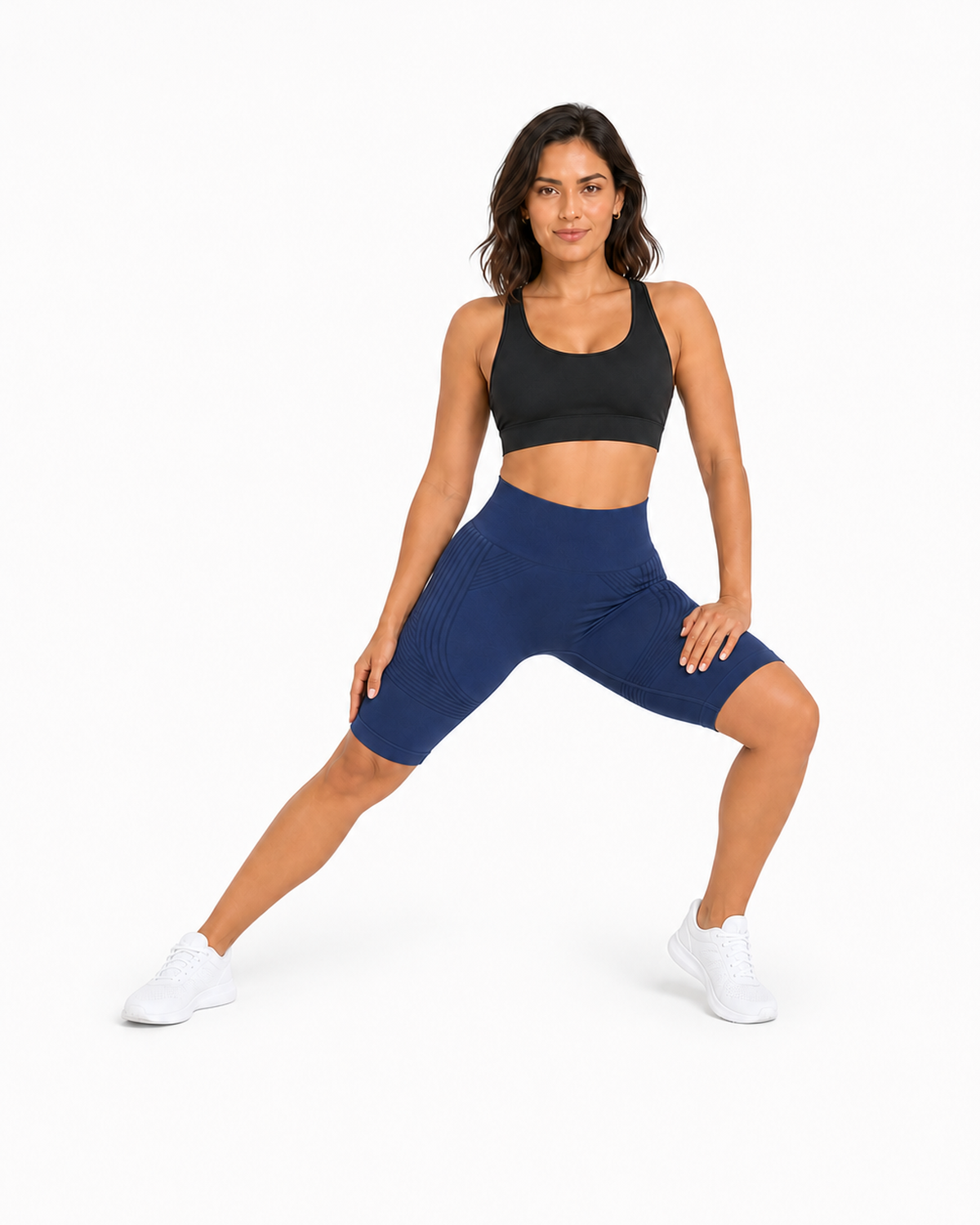ALOVETA short leggings — navy 04 white pose