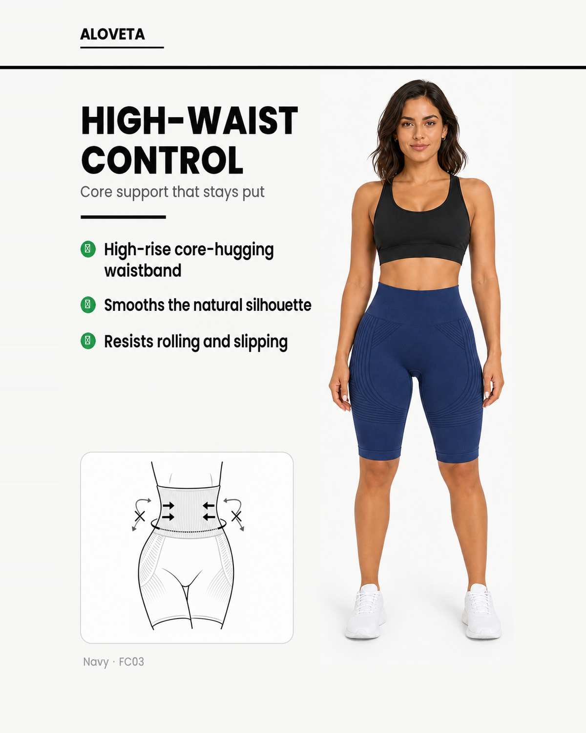ALOVETA short leggings — navy 08 feature 03