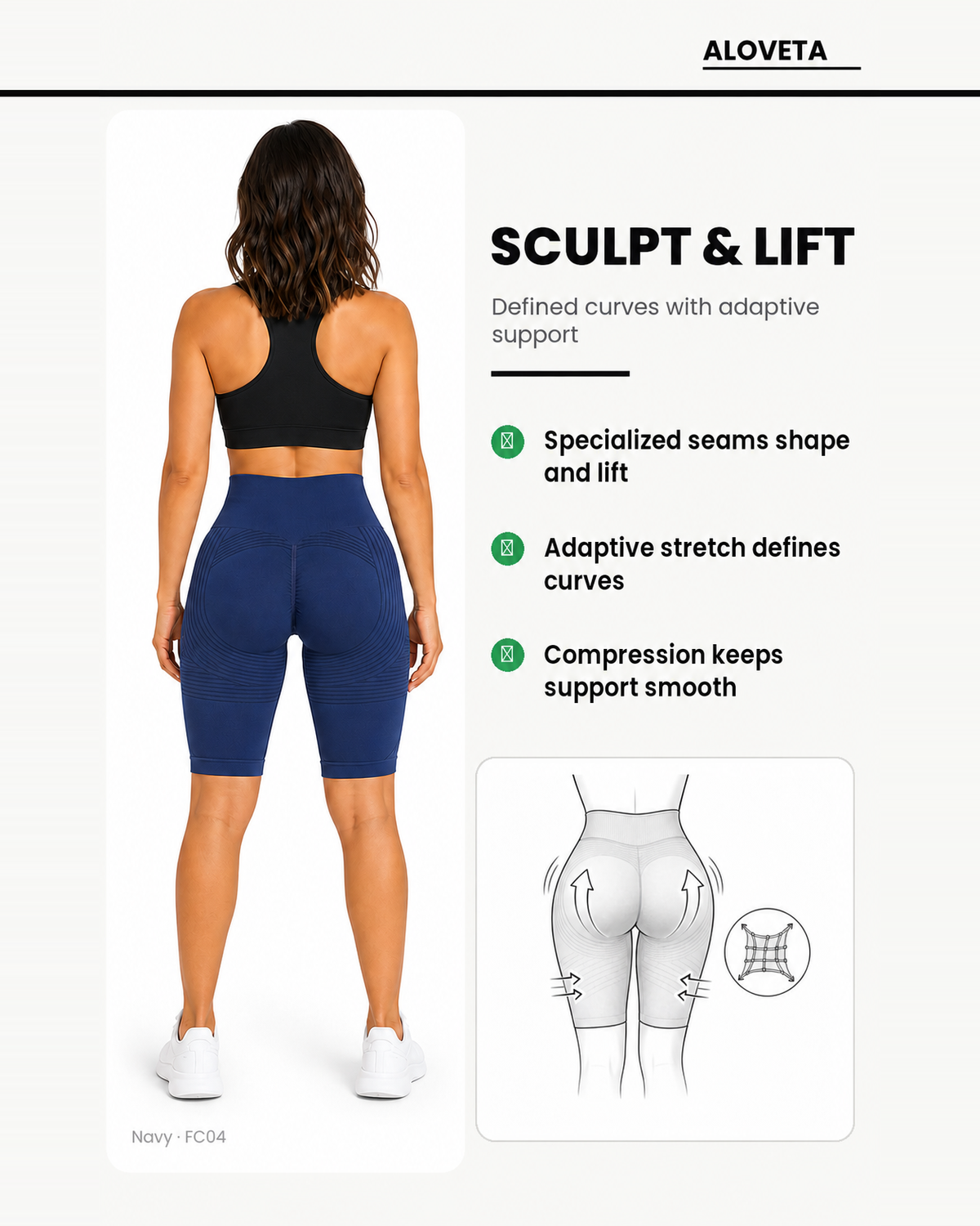 ALOVETA short leggings — navy 09 feature 04