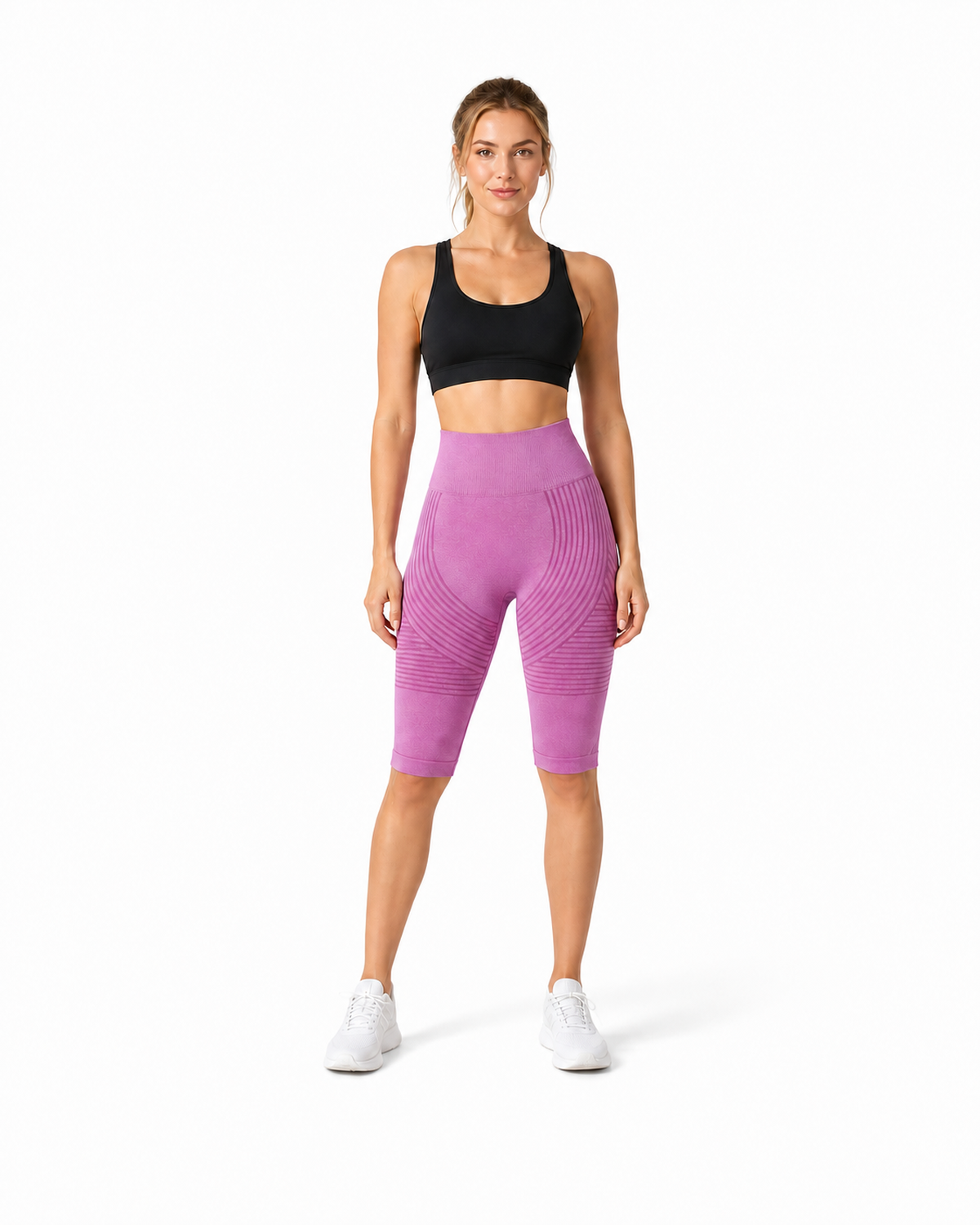 ALOVETA short leggings — pink 01 white front