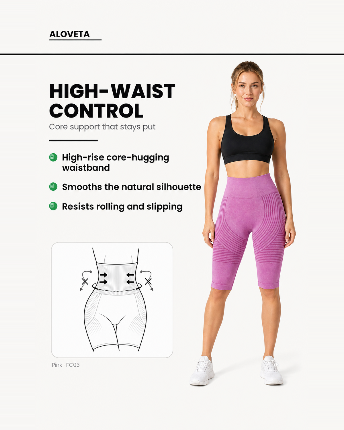 ALOVETA short leggings — pink 08 feature 03