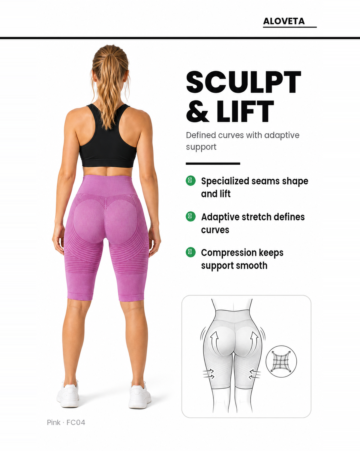 ALOVETA short leggings — pink 09 feature 04