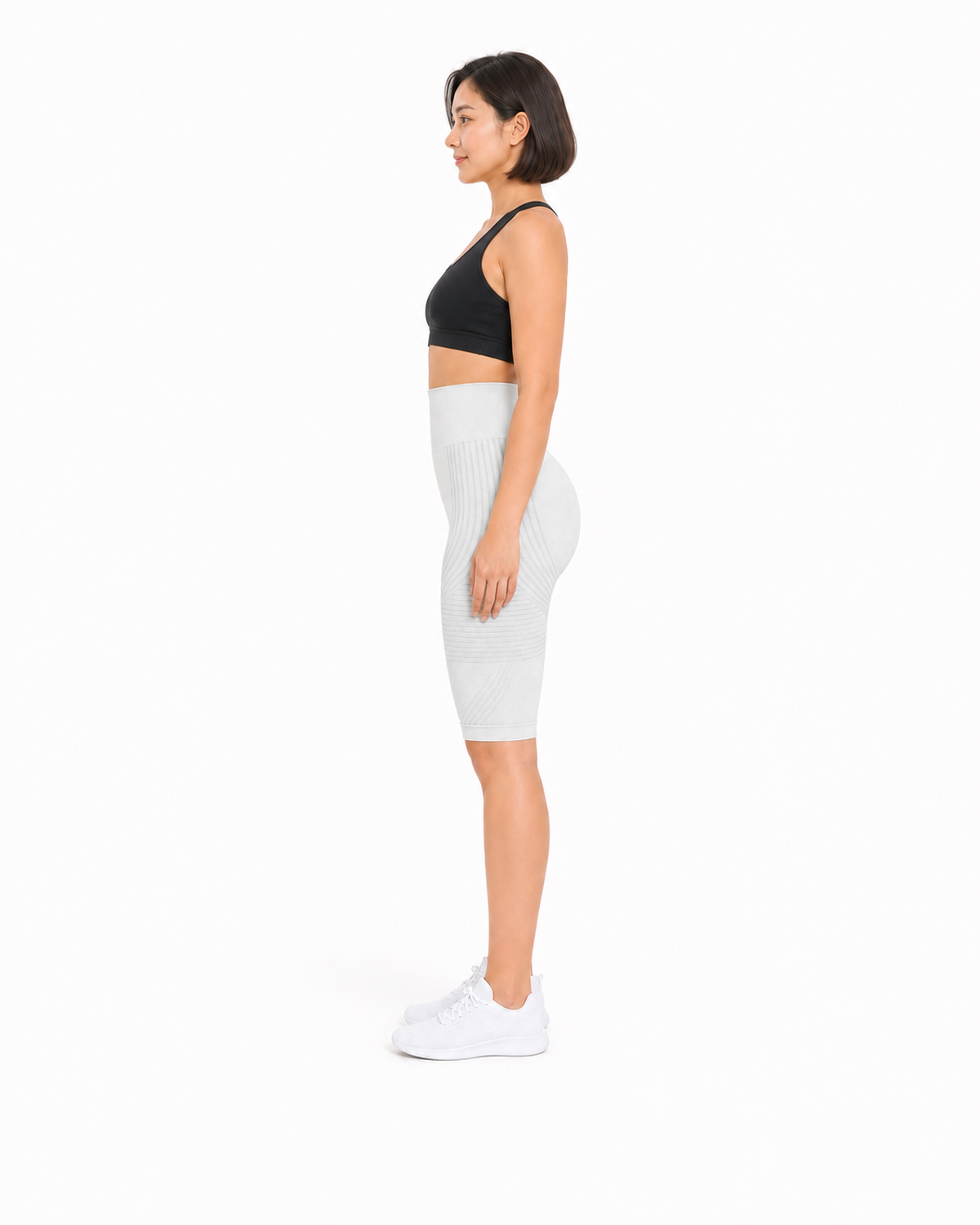 ALOVETA short leggings — white 02 white side