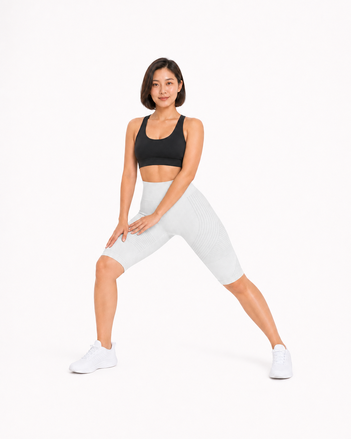 ALOVETA short leggings — white 04 white pose
