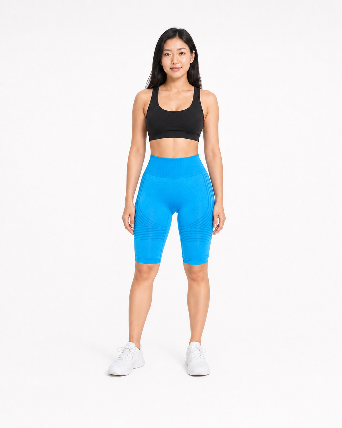 ALOVETA short leggings — blue 01 white front