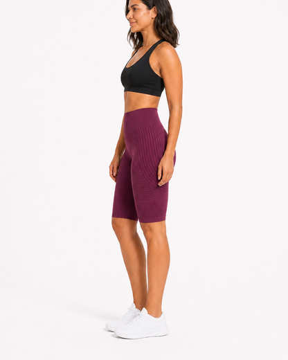 ALOVETA short leggings — burgundy 02 white side