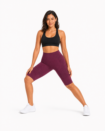 ALOVETA short leggings — burgundy 04 white pose