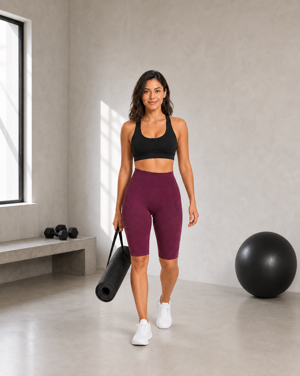 ALOVETA short leggings — burgundy 05 lifestyle