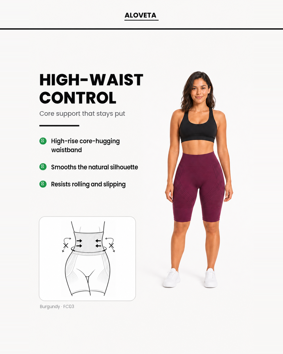 ALOVETA short leggings — burgundy 08 feature 03