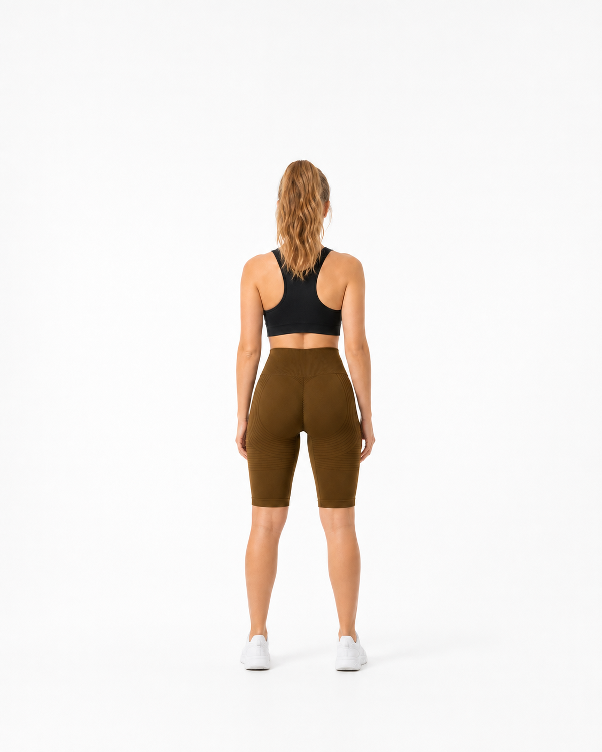 ALOVETA short leggings — coffee 03 white back
