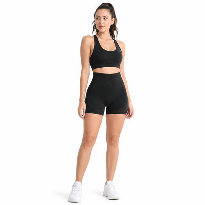 ALOVETA ContourLift High-Waist Compression Shorts — Black color SKU